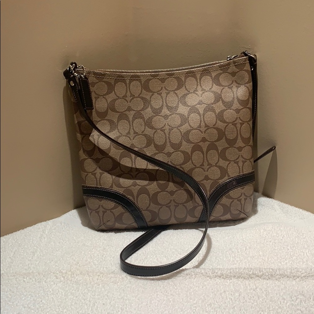 Coach Brown and Black Crossbody Bag - Picture 2 of 3